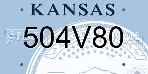 504V80 Kansas License Plate