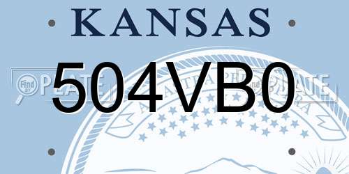 504VB0 Kansas License Plate