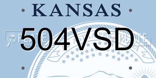 504VSD Kansas License Plate