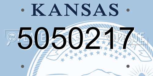 5050217 Kansas License Plate