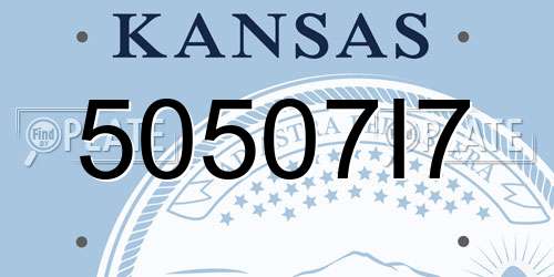 50507I7 Kansas License Plate