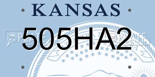 505HA2 Kansas License Plate