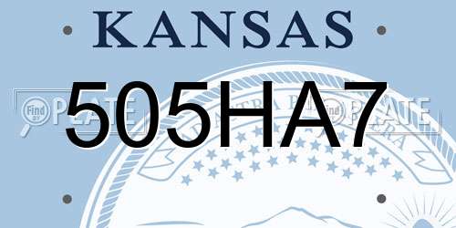 505HA7 Kansas License Plate