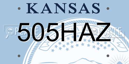 505HAZ Kansas License Plate