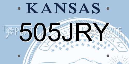 505JRY Kansas License Plate