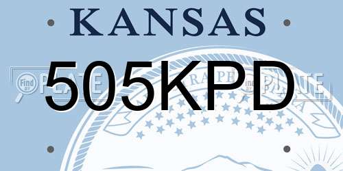 505KPD Kansas License Plate