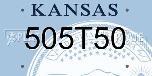 505T50 Kansas License Plate
