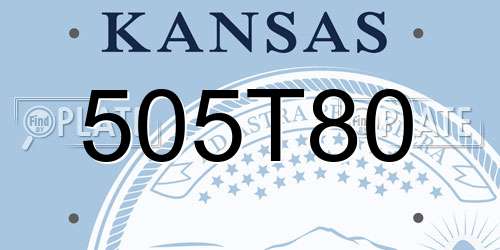 505T80 Kansas License Plate