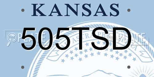 505TSD Kansas License Plate