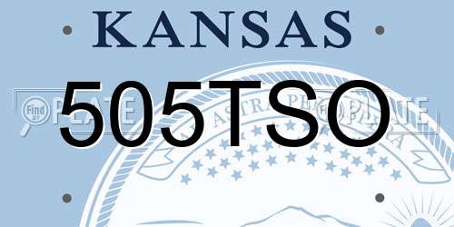 505TSO Kansas License Plate