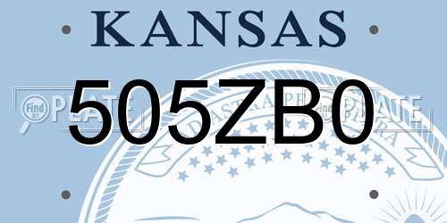 505ZB0 Kansas License Plate