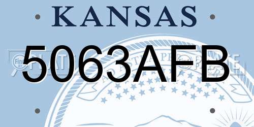 5063AFB Kansas License Plate
