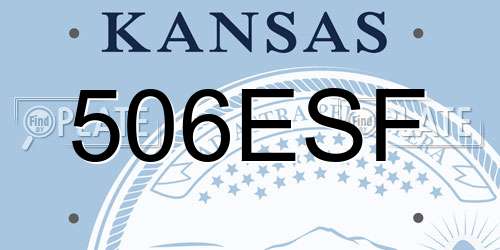 506ESF Kansas License Plate