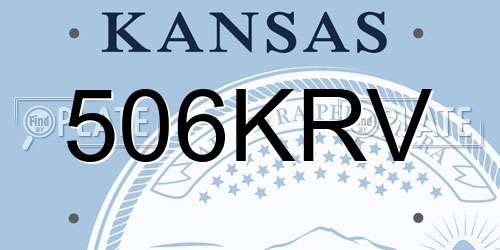 506KRV Kansas License Plate