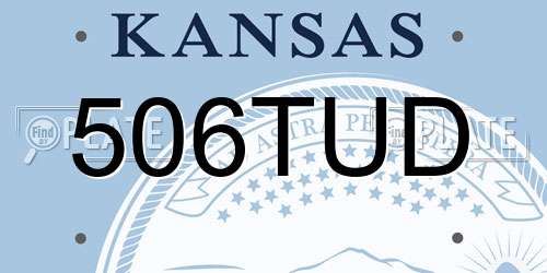506TUD Kansas License Plate