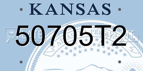50705T2 Kansas License Plate