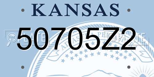 50705Z2 Kansas License Plate