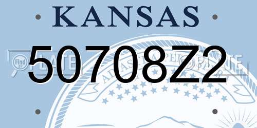 50708Z2 Kansas License Plate