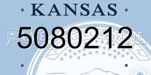 5080212 Kansas License Plate