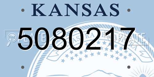 5080217 Kansas License Plate