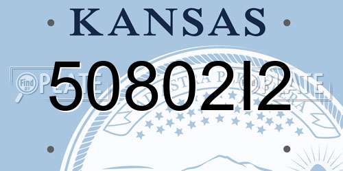 50802I2 Kansas License Plate
