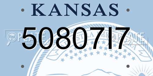 50807I7 Kansas License Plate