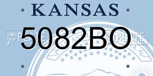 5082BO Kansas License Plate
