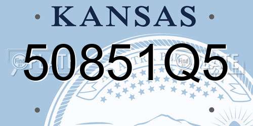 50851Q5 Kansas License Plate