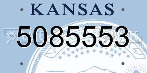 5085553 Kansas License Plate