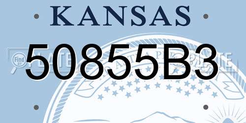 50855B3 Kansas License Plate