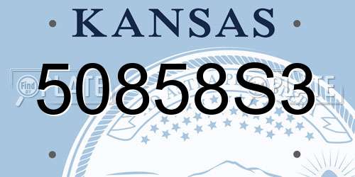 50858S3 Kansas License Plate