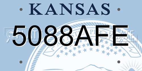 5088AFE Kansas License Plate