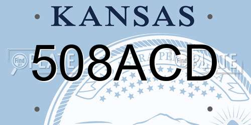 508ACD Kansas License Plate