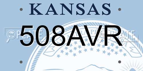 508AVR Kansas License Plate