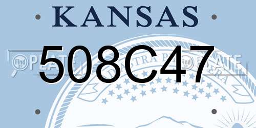508C47 Kansas License Plate