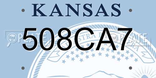 508CA7 Kansas License Plate