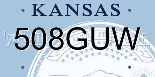 508GUW Kansas License Plate