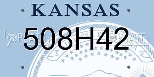 508H42 Kansas License Plate
