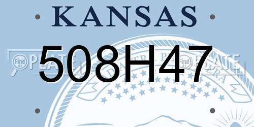 508H47 Kansas License Plate