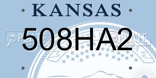 508HA2 Kansas License Plate