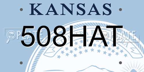 508HAT Kansas License Plate