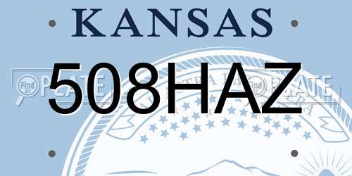 508HAZ Kansas License Plate