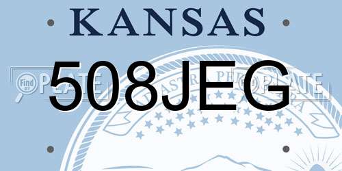 508JEG Kansas License Plate