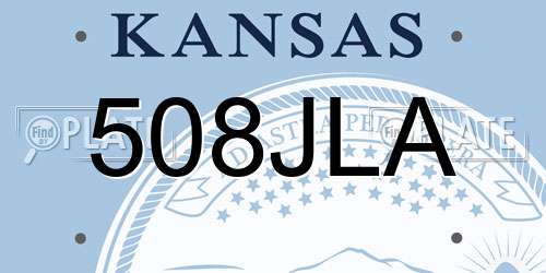 508JLA Kansas License Plate