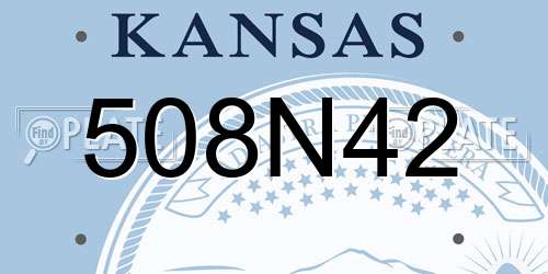 508N42 Kansas License Plate