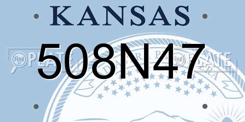508N47 Kansas License Plate