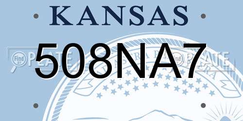 508NA7 Kansas License Plate