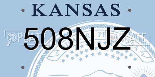 508NJZ Kansas License Plate