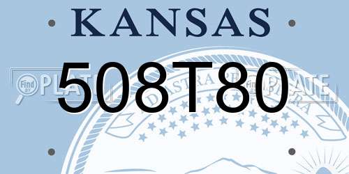 508T80 Kansas License Plate