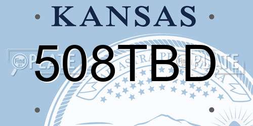 508TBD Kansas License Plate